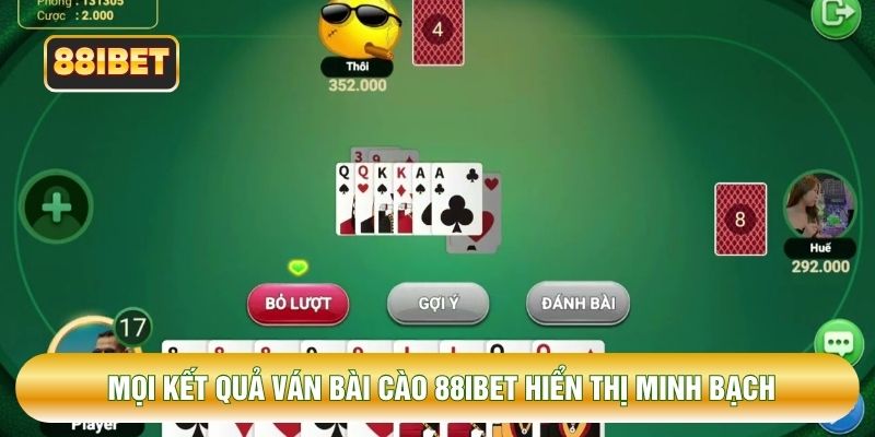 Mọi kết quả ván bài cào 88IBET đều hiển thị minh bạch Mọi kết quả ván bài cào 88IBET đều hiển thị minh bạch