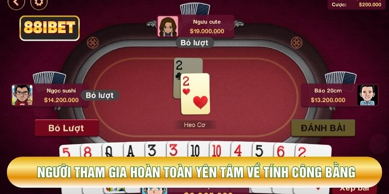 Người tham gia hoàn toàn yên tâm về tính công bằng