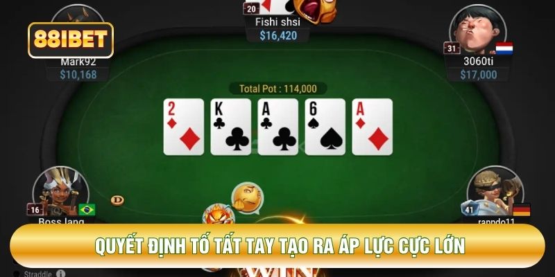 Quyết định tố tất tay tạo ra áp lực cực lớn